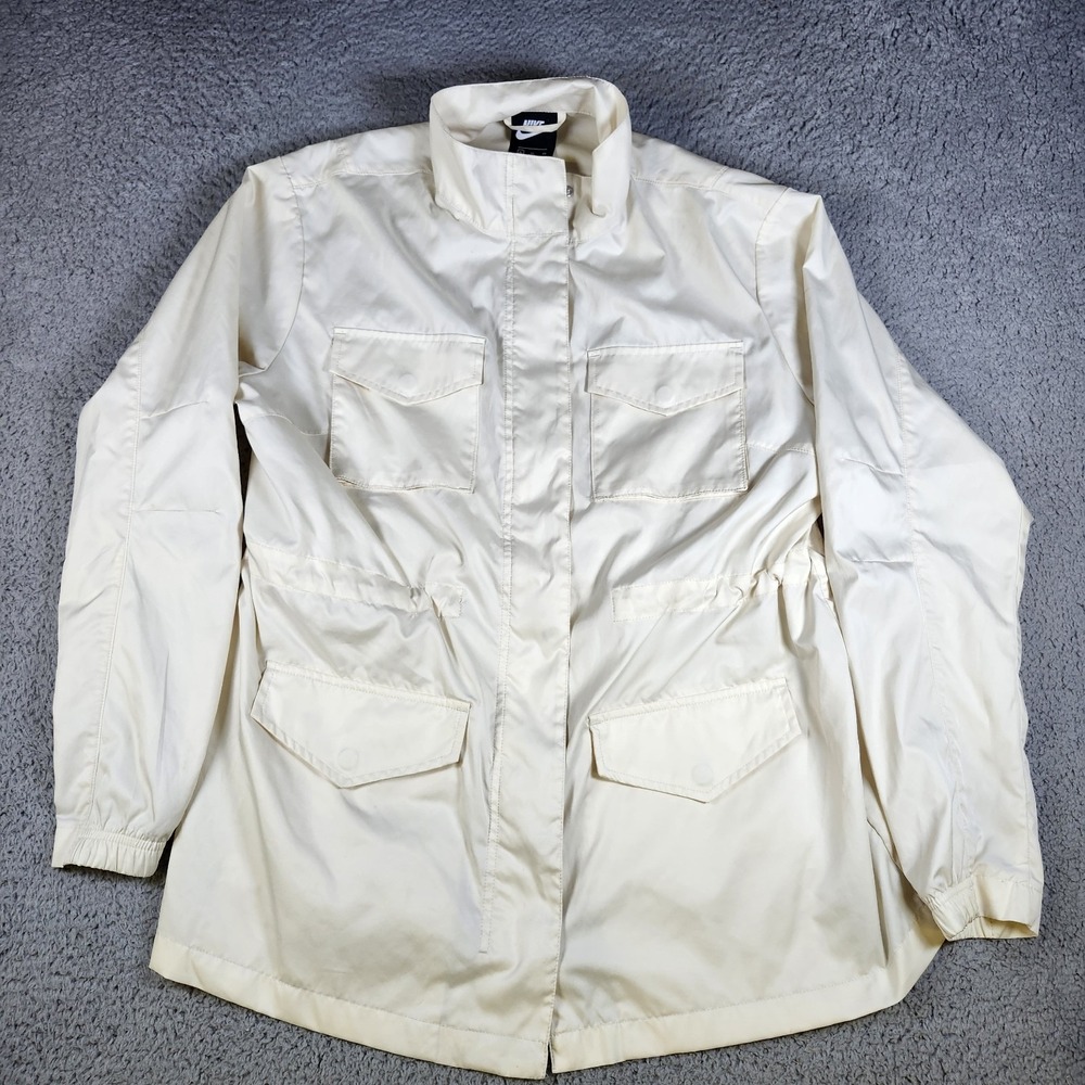 NIKE Sportswear M65 Utility Jacket Women XL Full Zip Button Field Coat Yellow